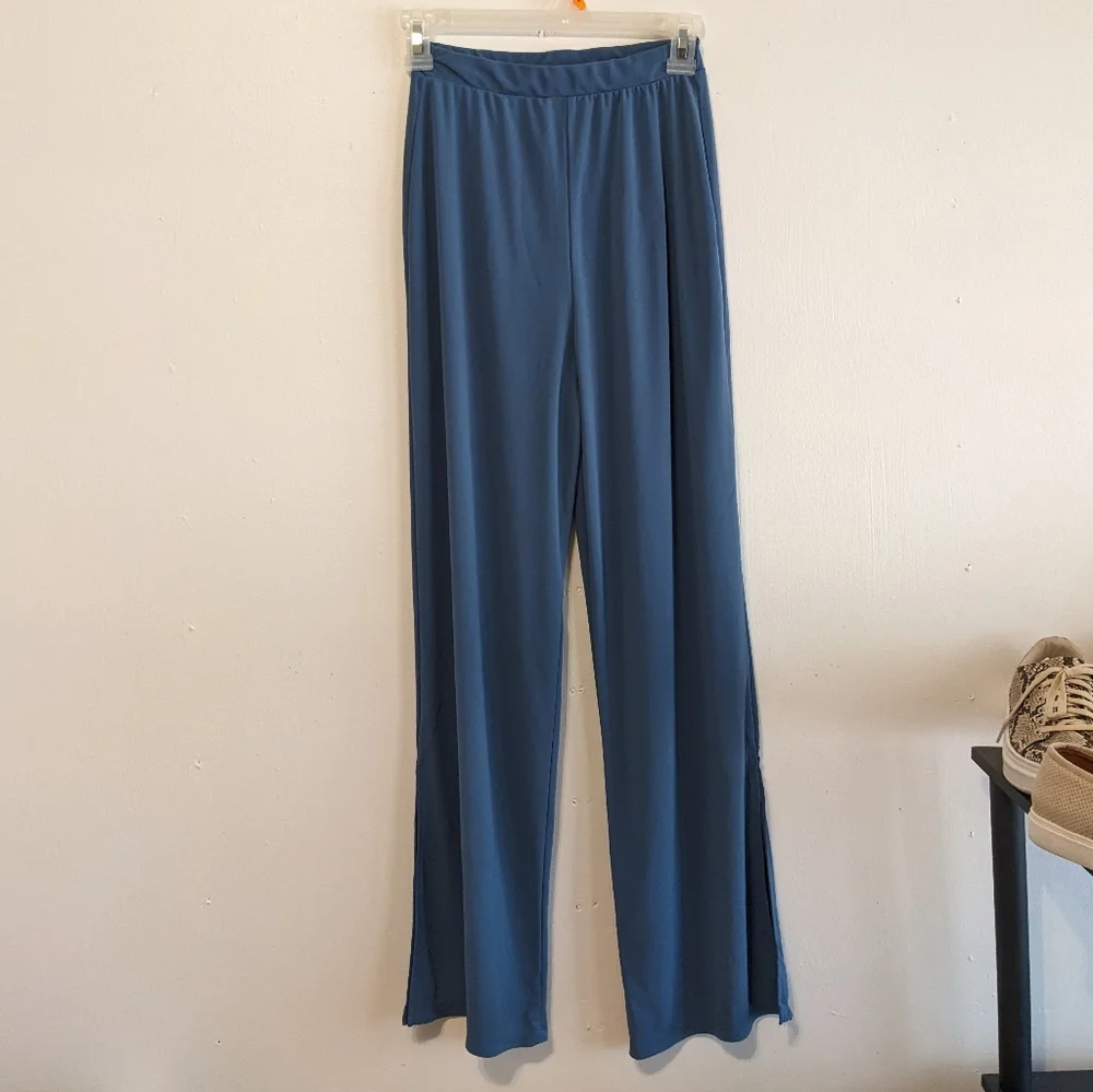 Zara blue pants slit leg - Picture 1 of 9